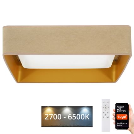 Brilagi - Plafonnier LED dimmable VELVET SQUARE SMART LED/36W/230V 60x60 cm 2700-6500K Wi‑Fi Tuya + télécommande beige