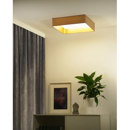 Brilagi - Plafonnier LED dimmable VELVET SQUARE SMART LED/36W/230V 60x60 cm 2700-6500K Wi‑Fi Tuya + télécommande beige
