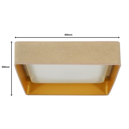 Brilagi - Plafonnier LED dimmable VELVET SQUARE SMART LED/36W/230V 60x60 cm 2700-6500K Wi‑Fi Tuya + télécommande beige