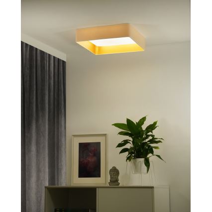 Brilagi - Plafonnier LED dimmable VELVET SQUARE SMART LED/36W/230V 60x60 cm 2700-6500K Wi-Fi Tuya + télécommande crème