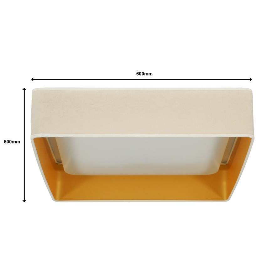 Brilagi - Plafonnier LED dimmable VELVET SQUARE SMART LED/36W/230V 60x60 cm 2700-6500K Wi-Fi Tuya + télécommande crème