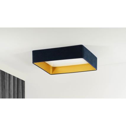Brilagi - Plafonnier LED dimmable VELVET SQUARE SMART LED/36W/230V 60x60 cm 2700-6500K Wi-Fi Tuya + télécommande bleu foncé