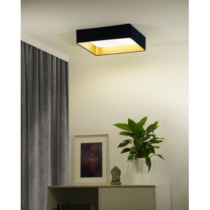 Brilagi - Plafonnier LED dimmable VELVET SQUARE SMART LED/36W/230V 60x60 cm 2700-6500K Wi-Fi Tuya + télécommande bleu foncé