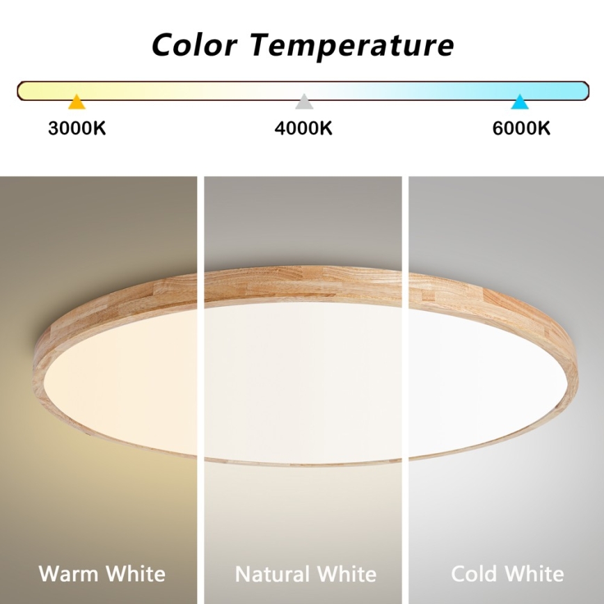Brilagi - Plafonnier LED dimmable WOODLINE LED/128W/230V 3000-6000K chêne Ø 100 cm + télécommande