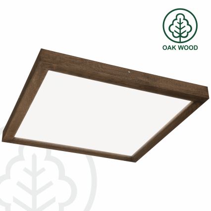 BRILAGI - Plafonnier LED dimmable pour salle de bains WOODY FRAME LED/50W/230V chêne noyer 60x60 cm 3000-6000K IP44 + télécommande