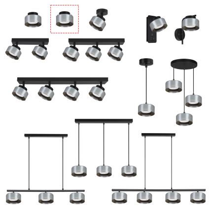 Brilagi - LED Luminaire encastré AURA LUX 1xGX53/30W/230V Ø 13 cm noir/fumé