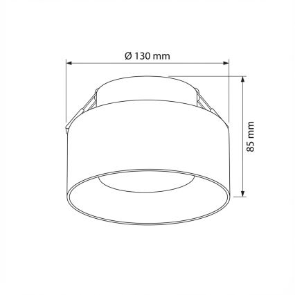 Brilagi - LED Luminaire encastré AURA LUX 1xGX53/30W/230V Ø 13 cm noir/fumé