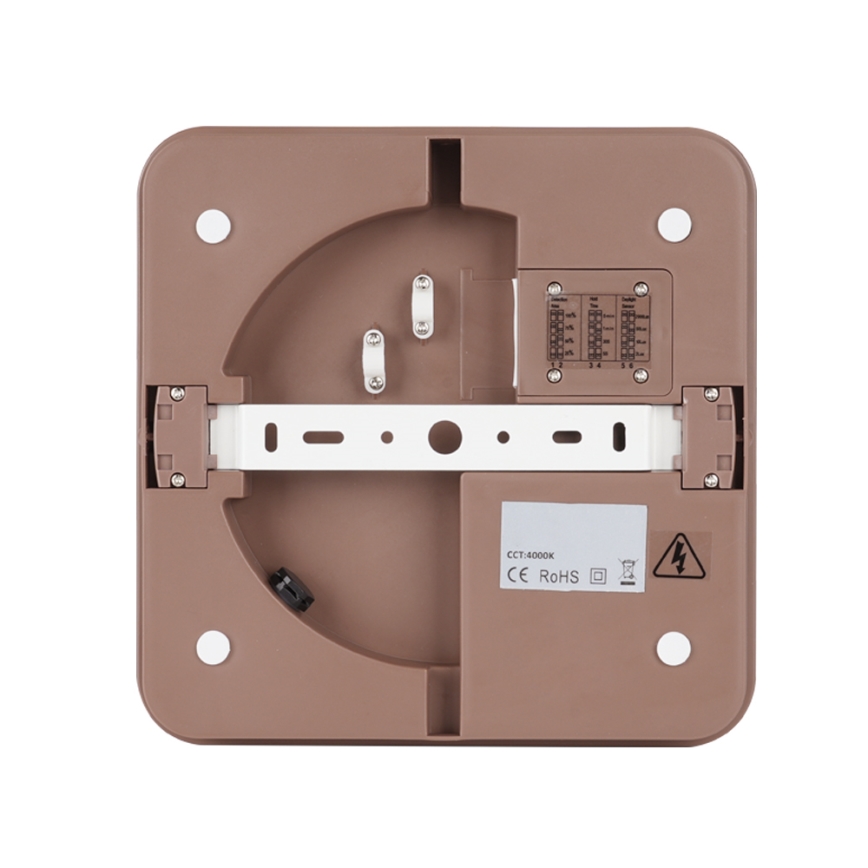 Brilagi - Plafonnier extérieur LED avec capteur BENE LED/24W/230V 26 x 26 cm brun IP54