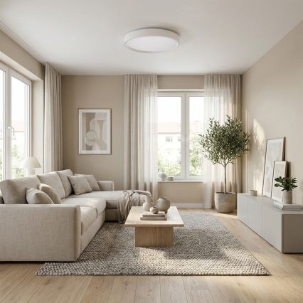 Brilagi - Plafonnier LED dimmable NANCI 60W/230V 3000–6500K Ø 49 cm blanc + télécommande