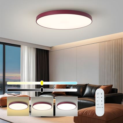 Brilagi - Luminaire LED dimmable POOL SMART LED/100W/230V Ø 80 cm Wi-Fi Tuya + télécommande bordeaux