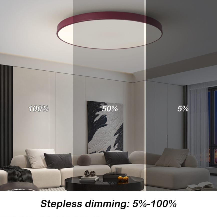 Brilagi - Luminaire LED dimmable POOL SMART LED/100W/230V Ø 80 cm Wi-Fi Tuya + télécommande bordeaux
