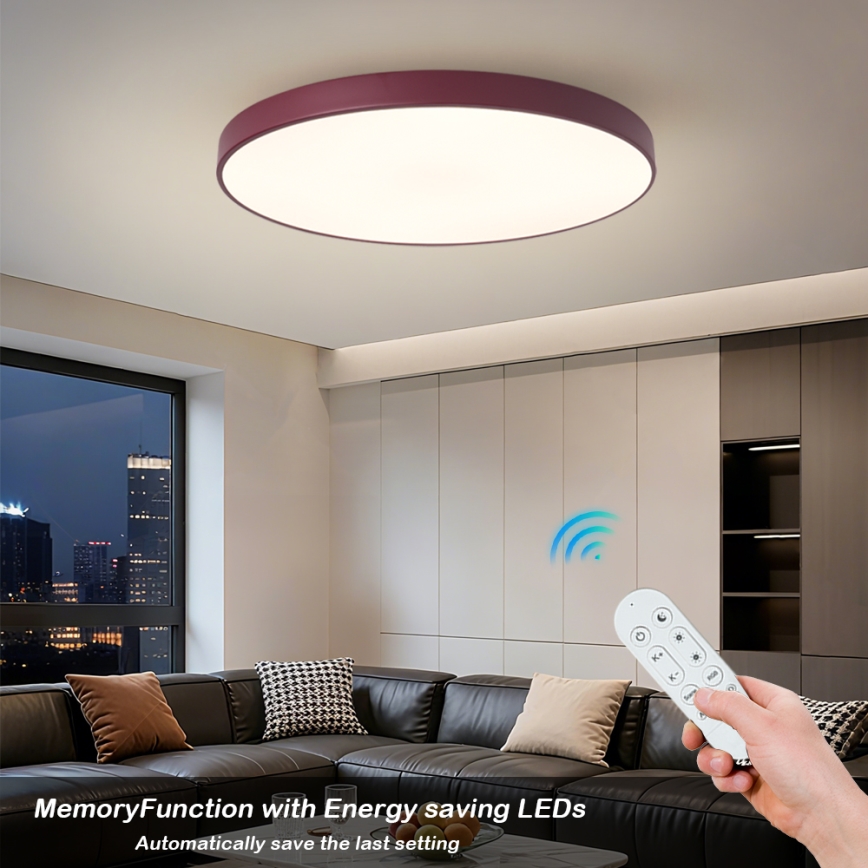Brilagi - Luminaire LED dimmable POOL SMART LED/100W/230V Ø 80 cm Wi-Fi Tuya + télécommande bordeaux
