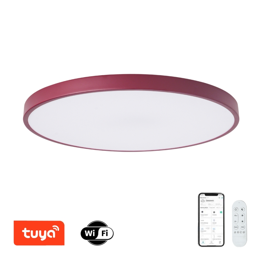 Brilagi - Luminaire LED dimmable POOL SMART LED/100W/230V Ø 80 cm Wi-Fi Tuya + télécommande bordeaux