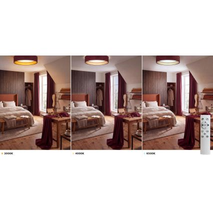 Brilagi - Plafonnier LED dimmable VELVET SMART VARI LED/24W/230V 3000-6500K Ø 45 cm bordeaux/doré + télécommande