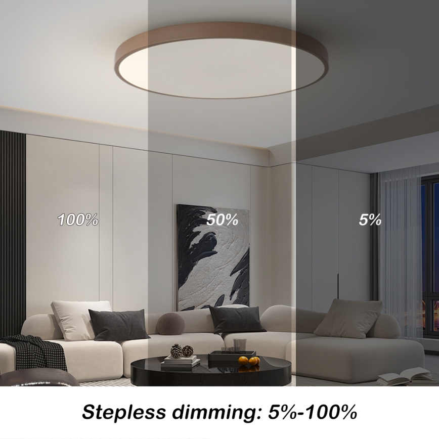 Brilagi - Luminaire LED dimmable POOL SMART LED/100W/230V Ø 80 cm 3000-6000K Wi-Fi Tuya + télécommande marron