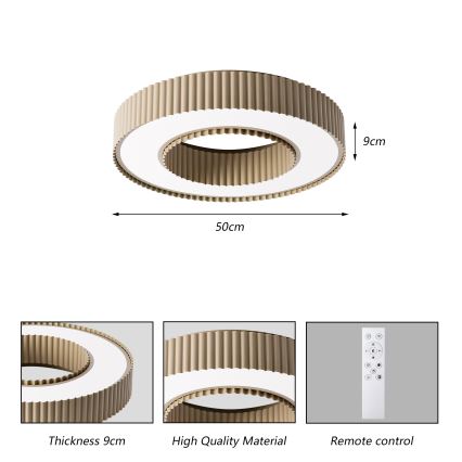 Brilagi - Plafonnier LED dimmable LUMIX LED/48W/230V 3000-6000K beige Ø 50 cm + télécommande