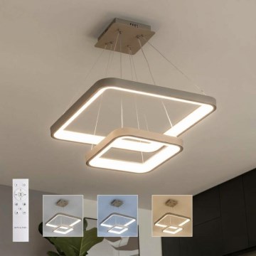 BRILAGI - LED Lustre dimmable sur câble FALCON SLIM LED/78W/230V 3000-6500K 50x50 cm beige + télécommande