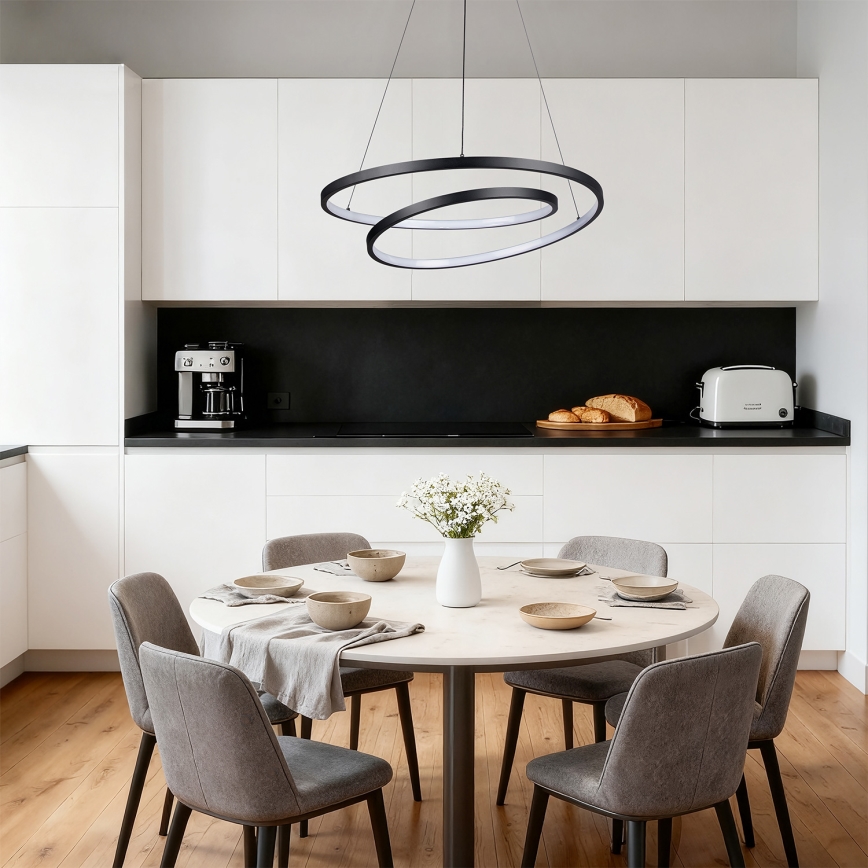 Brilagi - Suspension LED dimmable sur câble TWISTER LED/48W/230V 3000-6000K Ø 50 cm noir + télécommande