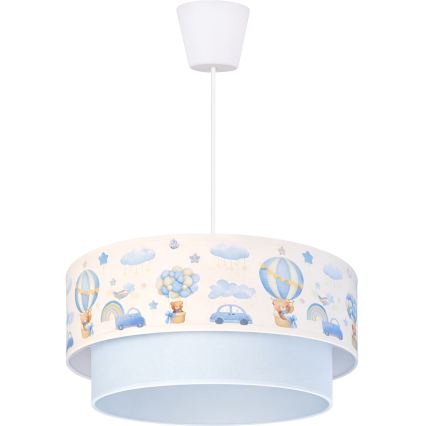 Brilagi - Lustre LED pour enfant sur câble BOBO 1xE27/10W/230V Ø 40 cm crème/bleu/oursons
