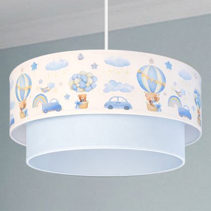 Brilagi - Lustre LED pour enfant sur câble BOBO 1xE27/10W/230V Ø 40 cm crème/bleu/oursons