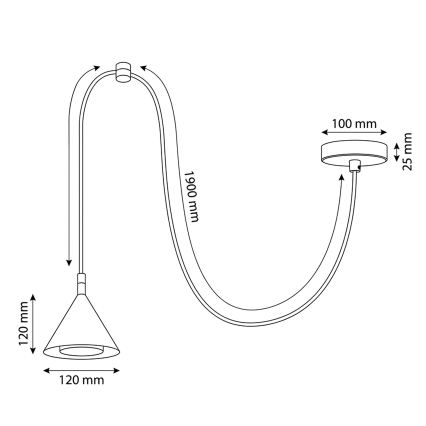 BRILAGI - LED Lustre sur câble CONE SINGLE SPIDER 1xGX53/15W/230V doré