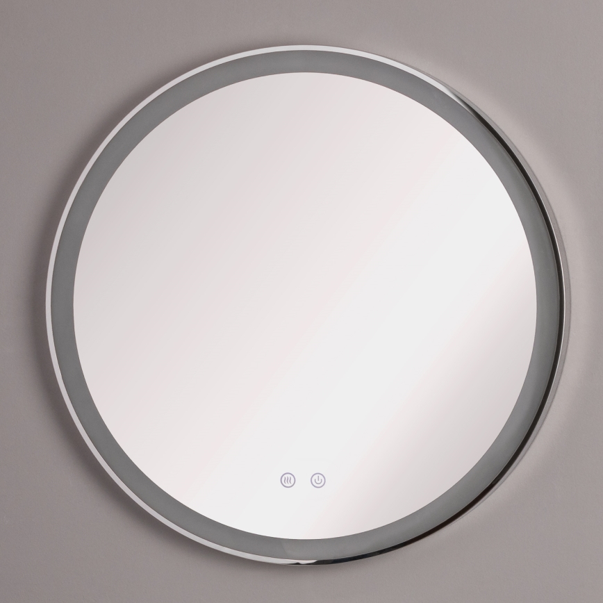 Brilagi - Miroir chauffant pour salle de bains à LED à intensité variable, rétroéclairé ALU PRO LED/18W/230V Ø 60 cm 3000/4000/6500K IP44 chrome brillant CRI 90