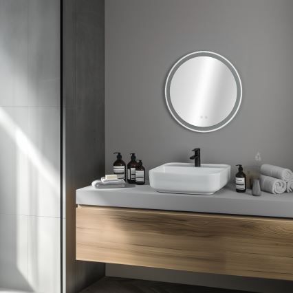 Brilagi - Miroir chauffant LED pour salle de bains AVA PRO LED 18,5 W / 230 V Ø 60 cm IP44 IRC 90 à intensité réglable + CCT (température de couleur réglable)