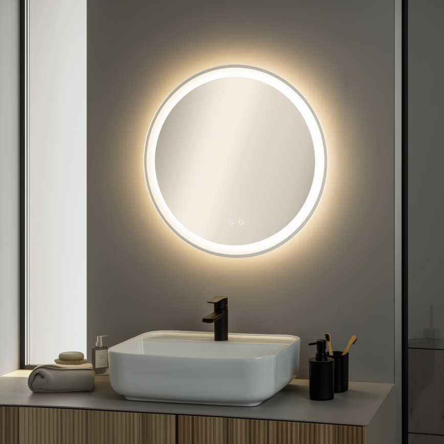 Brilagi - Miroir chauffant LED pour salle de bains AVA PRO LED 18,5 W / 230 V Ø 60 cm IP44 IRC 90 à intensité réglable + CCT (température de couleur réglable)