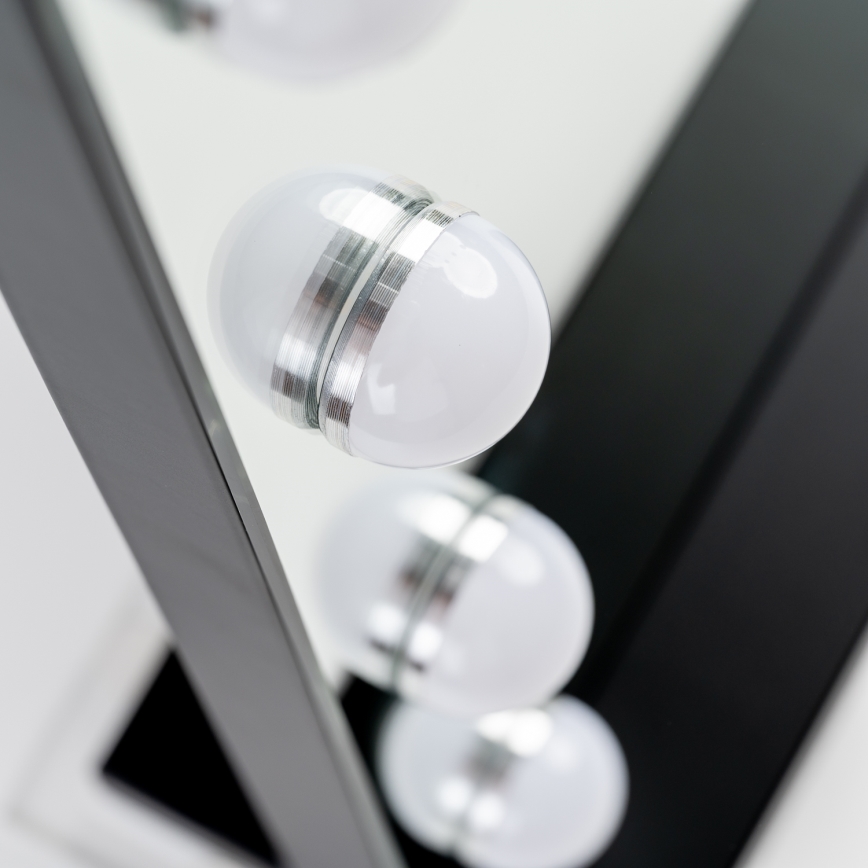 BRILAGI - Miroir de maquillage LED dimmable HOLLYWOOD LED/15W/230V CCT + 2x USB 60x50 cm noir