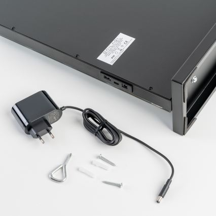 BRILAGI - Miroir de maquillage LED dimmable HOLLYWOOD LED/15W/230V CCT + 2x USB 60x50 cm noir