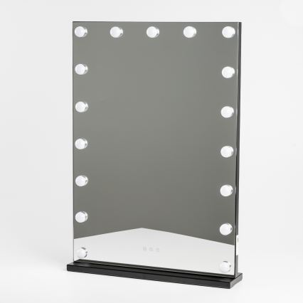 BRILAGI - Miroir de maquillage LED à intensité variable HOLLYWOOD LED/15W/230V CCT + 2x USB 55x77 cm noir