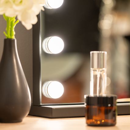 BRILAGI - Miroir de maquillage LED à intensité variable HOLLYWOOD LED/15W/230V CCT + 2x USB 55x77 cm noir