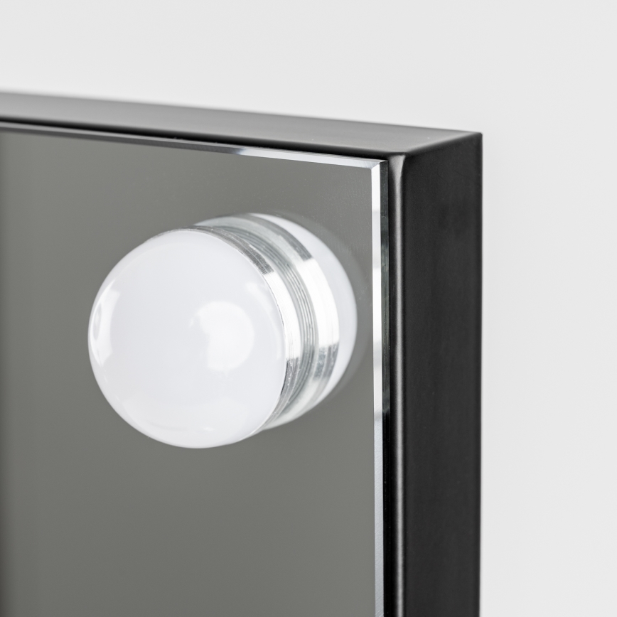 BRILAGI - Miroir de maquillage LED à intensité variable HOLLYWOOD LED/15W/230V CCT + 2x USB 55x77 cm noir