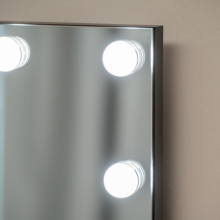 BRILAGI - Miroir de maquillage LED à intensité variable HOLLYWOOD LED/15W/230V CCT + 2x USB 55x77 cm noir