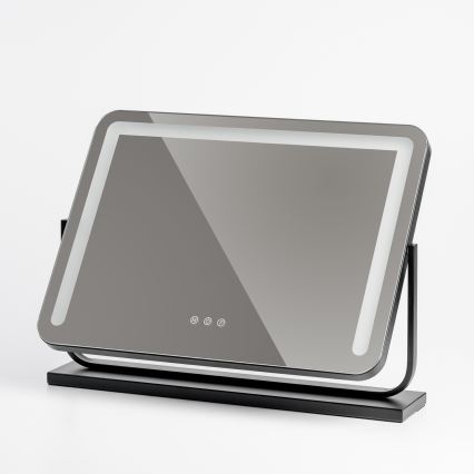 BRILAGI - Miroir de maquillage LED à intensité variable CALIFORNIA LED/22W/230V 3000/4000/6500K 58x43 cm noir
