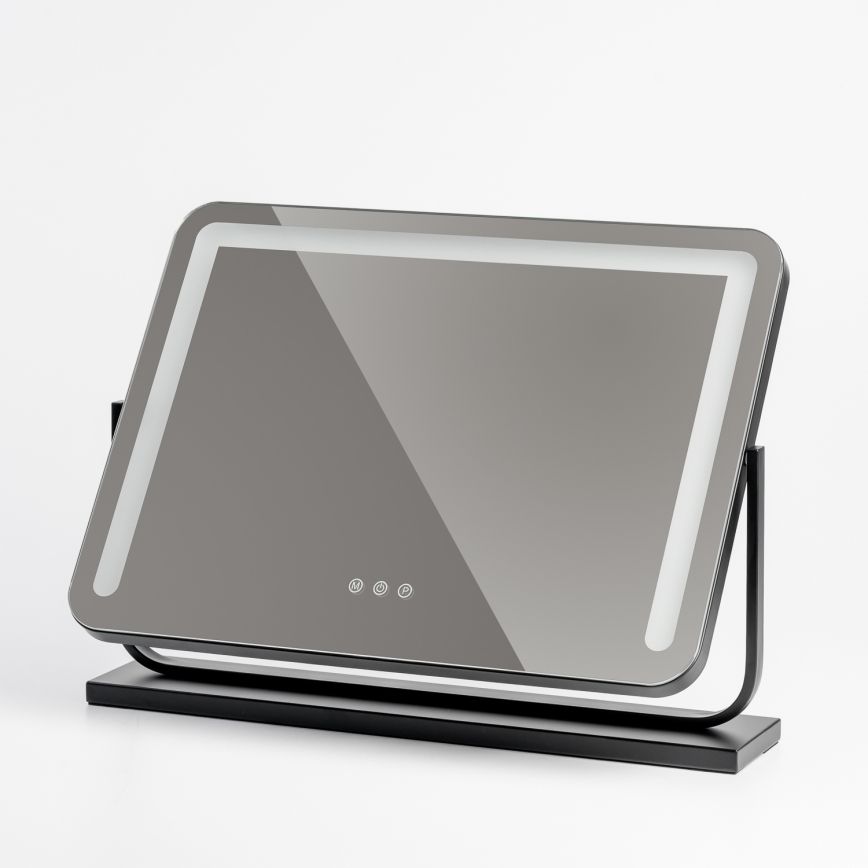 BRILAGI - Miroir de maquillage LED à intensité variable CALIFORNIA LED/22W/230V 3000/4000/6500K 58x43 cm noir