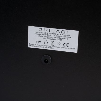 BRILAGI - Miroir de maquillage LED à intensité variable CALIFORNIA LED/22W/230V 3000/4000/6500K 58x43 cm noir
