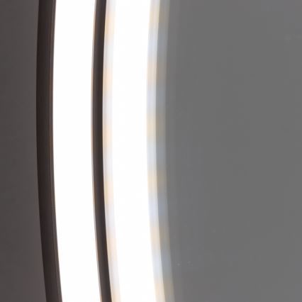 Brilagi - Miroir de salle de bains LED PALANZO LED/19W/230V Ø 60 cm noir IP44 IRC 90 dimmable + CCT (température de couleur réglable)