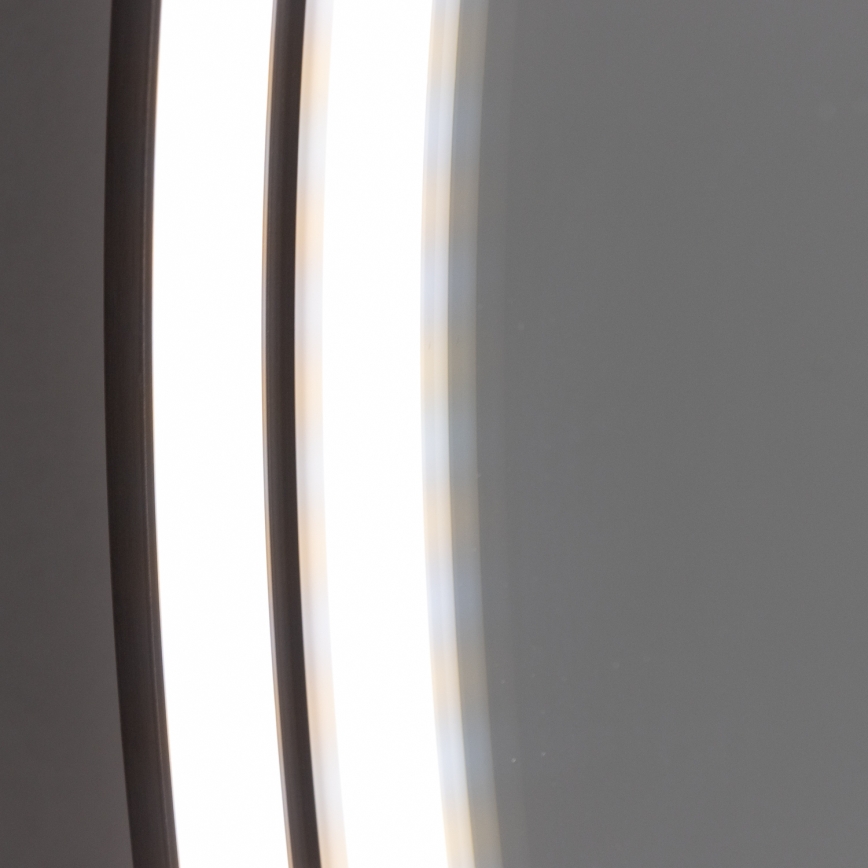 Brilagi - Miroir de salle de bains LED PALANZO LED/19W/230V Ø 60 cm noir IP44 IRC 90 dimmable + CCT (température de couleur réglable)