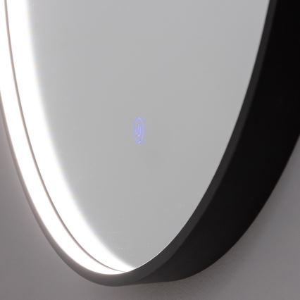 Brilagi - Miroir de salle de bains LED PALANZO LED/19W/230V Ø 60 cm noir IP44 IRC 90 dimmable + CCT (température de couleur réglable)