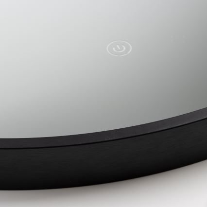 Brilagi - Miroir de salle de bains LED PALANZO LED/19W/230V Ø 60 cm noir IP44 IRC 90 dimmable + CCT (température de couleur réglable)