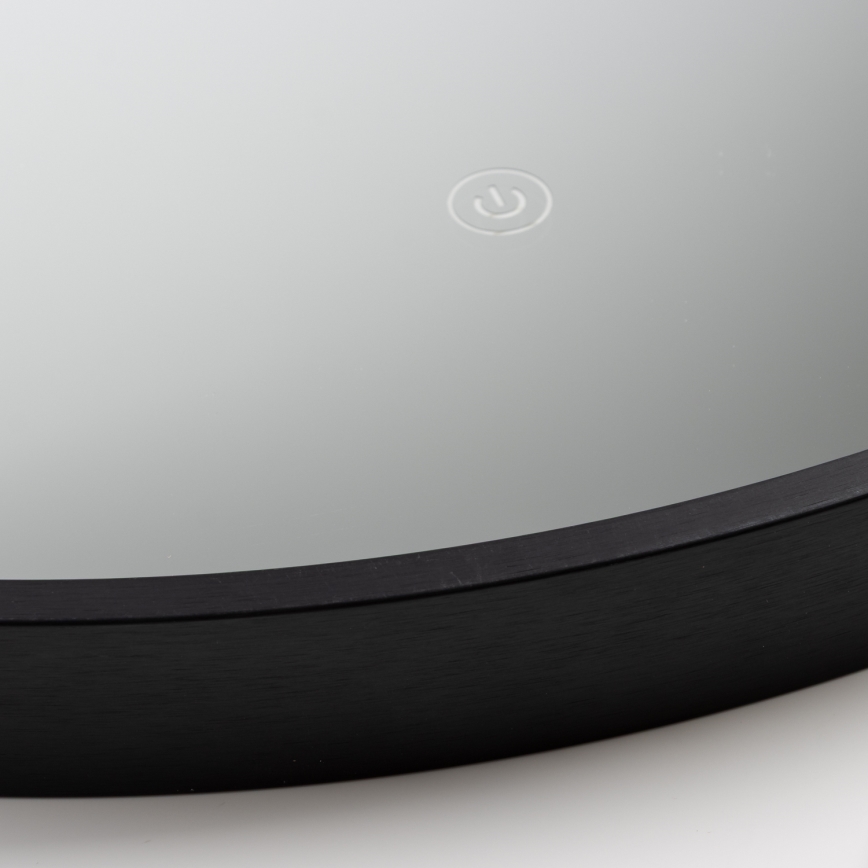 Brilagi - Miroir de salle de bains LED PALANZO LED/19W/230V Ø 60 cm noir IP44 IRC 90 dimmable + CCT (température de couleur réglable)