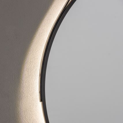 Brilagi - Miroir de salle de bains LED VERESE LED/19W/230V Ø 60 cm noir IP44 IRC 90 dimmable + CCT