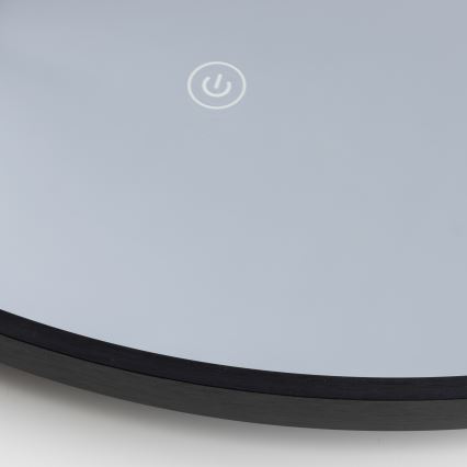 Brilagi - Miroir de salle de bains LED VERESE LED/19W/230V Ø 60 cm noir IP44 IRC 90 dimmable + CCT
