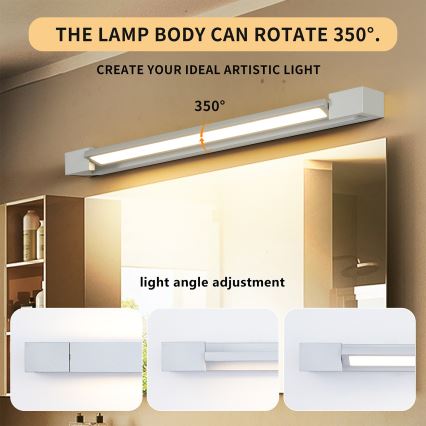 Brilagi - Éclairage LED pour miroir de salle de bains AQUA LINE LED/18W/230V 60 cm IP44 chrome mat IRC 90