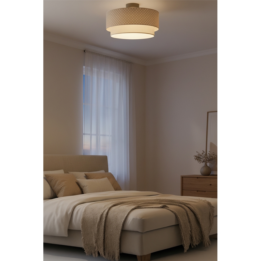 Brilagi - Plafonnier LED en saillie BOHO BOBO 1xE27/10W/230V Ø 40 cm à pois beige/crème