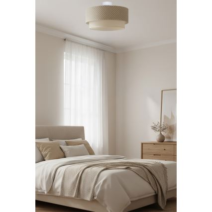 Brilagi - Plafonnier LED en saillie BOHO BOBO 1xE27/10W/230V Ø 40 cm à pois beige/crème