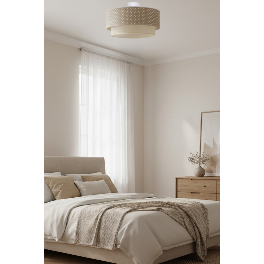 Brilagi - Plafonnier LED en saillie BOHO BOBO 1xE27/10W/230V Ø 40 cm à pois beige/crème