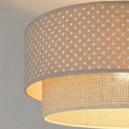 Brilagi - Plafonnier LED en saillie BOHO BOBO 1xE27/10W/230V Ø 40 cm à pois beige/crème