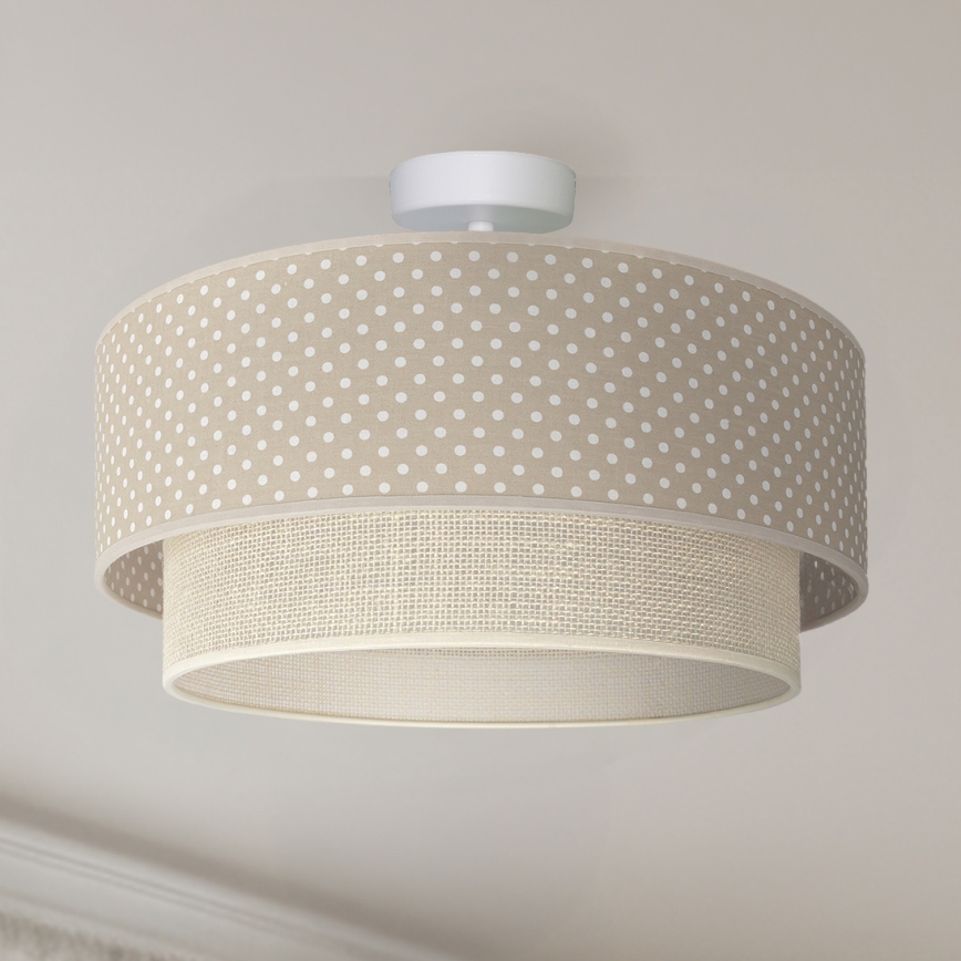 Brilagi - Plafonnier LED en saillie BOHO BOBO 1xE27/10W/230V Ø 40 cm à pois beige/crème